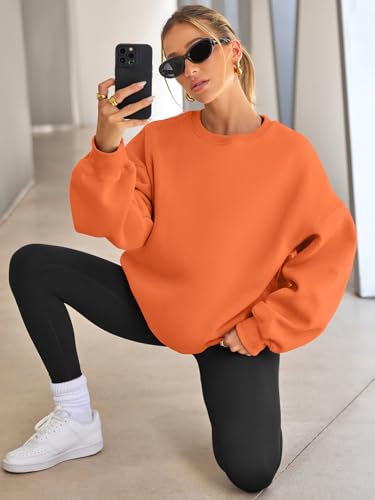 Image of EFAN Womens Oversized Sweatshirt Crewneck Sweater Casual Fall Outfits 2026 | Fleece Lined Stretchy Hoodies Basic Comfort Clothes Loose Maternity Workout Gym Lounge Wear Winter Airport Fashion