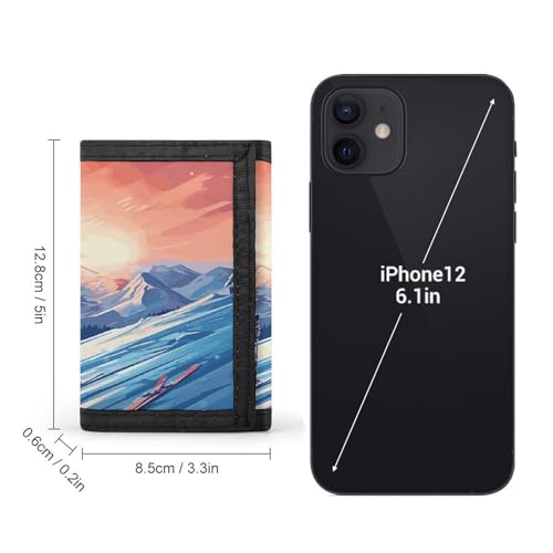 Ski Board Trifold Wallet, Card Cases And Money Oganizer Thin Stylish Mini Coin Bag with Zipper Coin Pocket Credit for Men And Women2