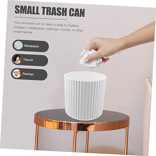 Image of Ciieeo Compact Uncovered Trash Can Small Plastic Desk Bin for Bedroom Bathroom Kitchen Office Mini Garbage Container Cute Waste Basket for Desktop Use