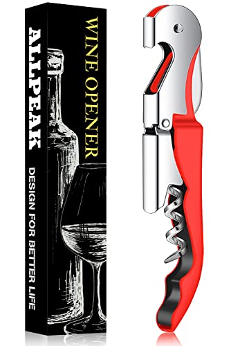 Allpeak Tire Cap apribottiglie - 1 pz Multifunzione Limonadier Professionale Tire Tappo Sommelier Apribottiglie 3 in 1 Limonadier Cavatappi Wine Opener - Rosso