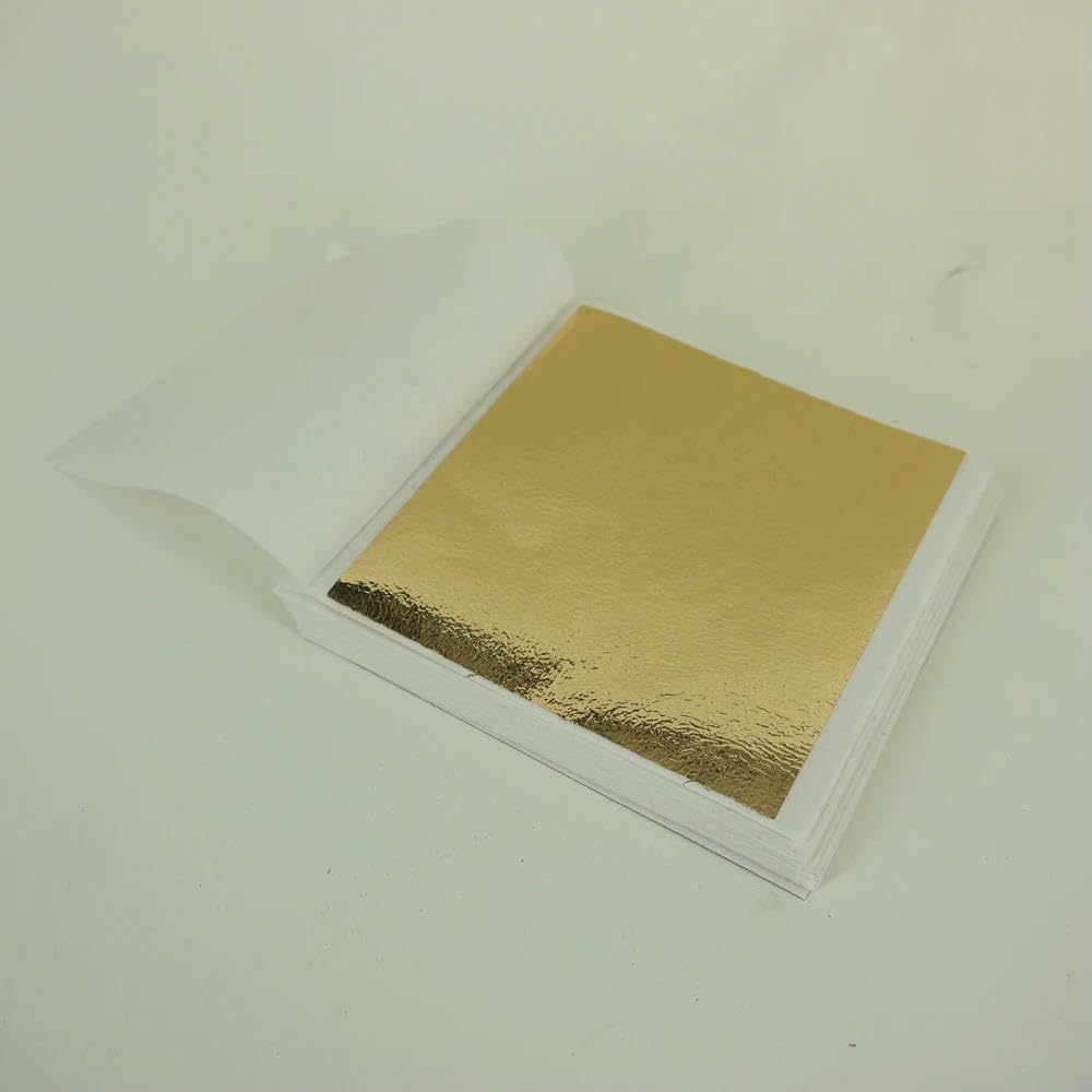 1000 Hojas de 8 x 8,5 cm Hoja de Oro de imitación Brillante de Taiwán - Hoja de Oro Dorado