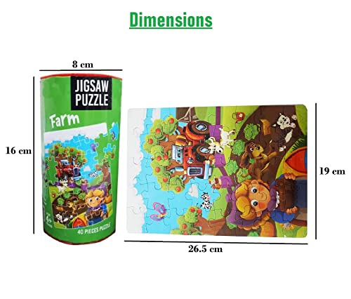 Image of MUREN Farm Jigsaw Puzzle Game for Kids- Age of 5-12 Years Old- Educational and Fun Children Game-Child Learning & Creativity Game Fun Child Play (40 Pieces-Multicolor)