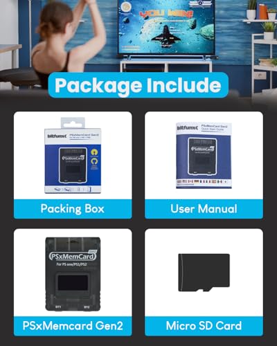 image for Guilekeys PSxMemCard Game Memory Card Compatible with PS2/PS1/PS One C