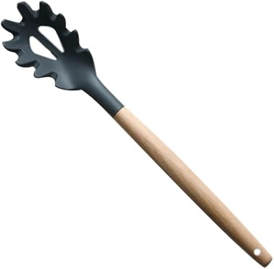 Wood Handle Silicone Spaghetti Spoon Pasta Claw Pasta Server for Noodles Cooking Utensil for Home Kitchen Use