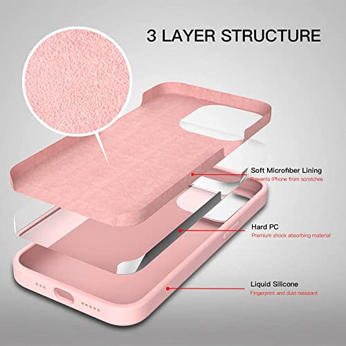 Image of MIDOS Back Cover Compatable with iPhone 13 Liquid Silicone Case Full Protection Shock Proof Back Cover for iPhone 13 (Pink)