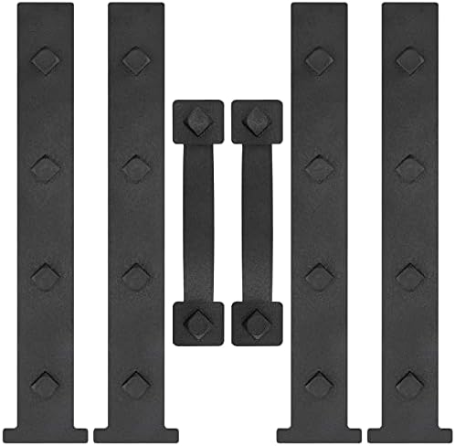 Magnetic Decorative Garage Door Hinges Hardware Kit Attractive Curb Appeal Faux Hinges Handles Decor Hardware 1 Carriage Door Accents 4 Hinges + 2 Handles Black