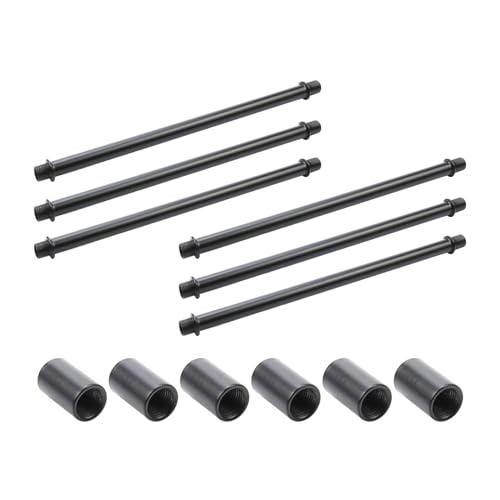KUMGROT 6 PCS Black Finish Lamp Rod Kit with Connector 11.81