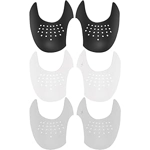 Newaner 3 Pairs of Anti-Wrinkle Shoes Protection, Prevent Trainers Shoes Wrinkle Reception, Against Shoe Kinks, Toe Box Shields, Shoe Wrinkle Prevention for Men Size EU, Black, white, grey, 40-46