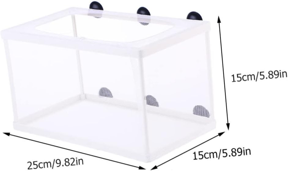 Sosoport 3Pcs Aquarium Fish Breeding Net Hatchery Box with Suction Cups for Fish Breeding Divider and Incubation Aquariums