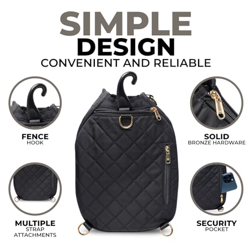 IZARI Designer Pickleball Bag For Women With Fence Hook | Original Stylish Quilted Sports Bag for Pickle Ball with Ball Bag - Image 6