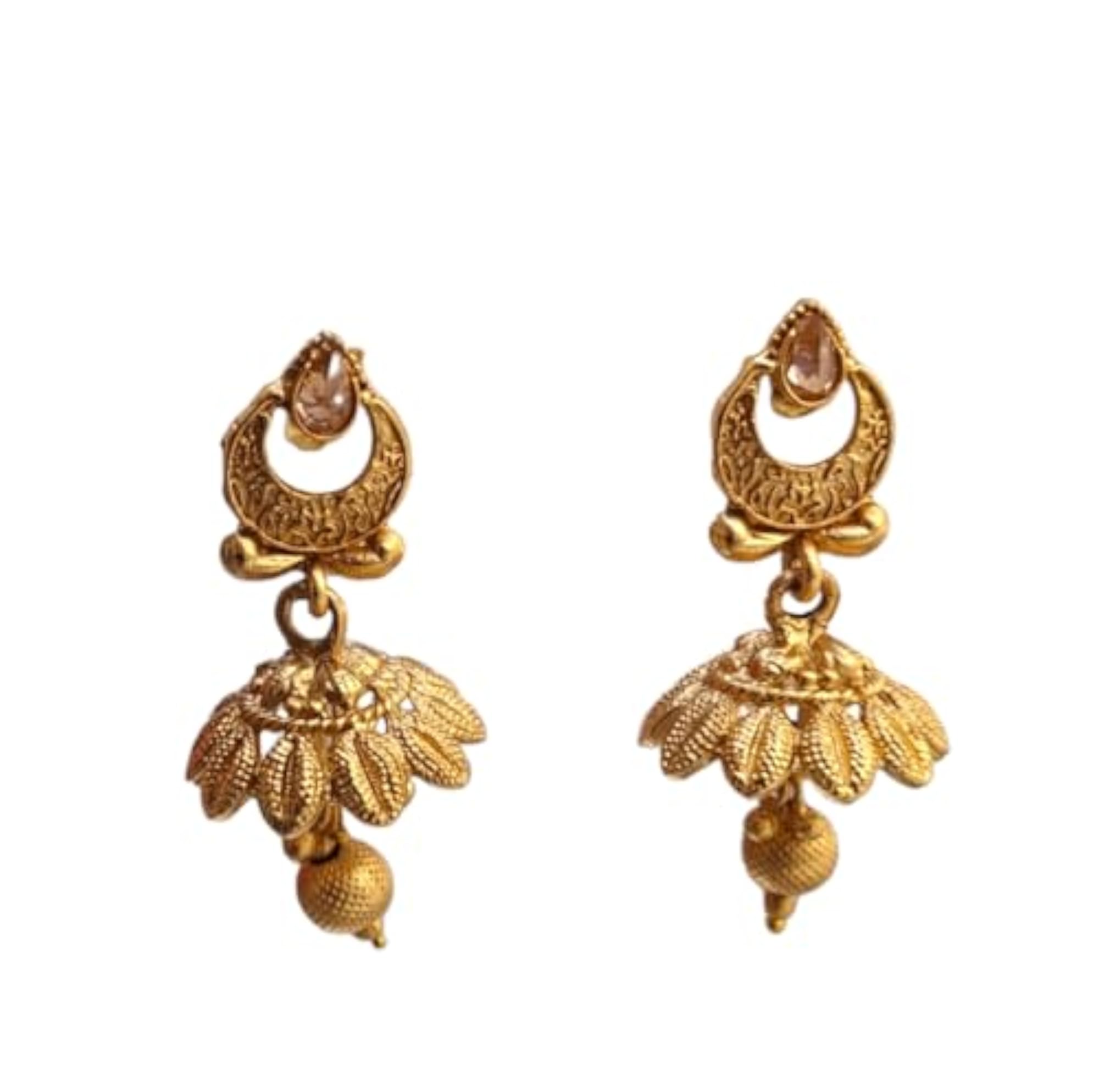Gold Plated Traditional Copper Long Jewellery Set for Women