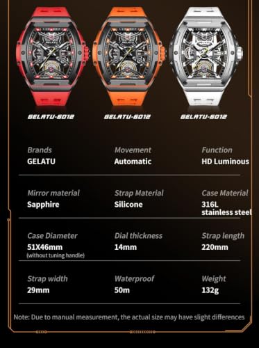 Image of OLEVS Luxury Watches for Men Black Mechanical Wrist Watch Self Winding Automatic Tourbillon Watches Skeleton Waterproof Mens Wrist Watch