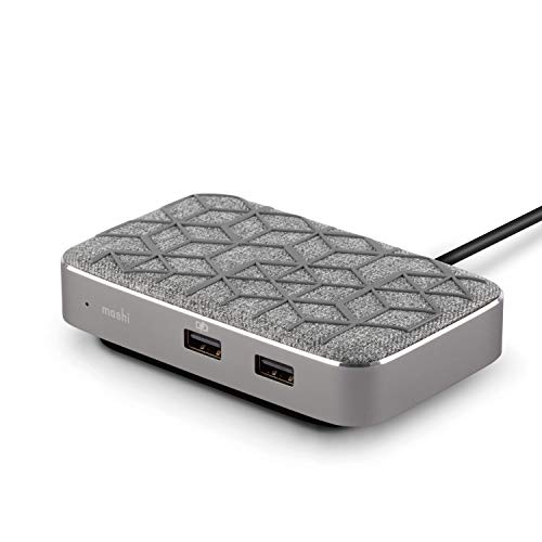 Moshi Symbus Q 6-in-1 USB-C Hub, Docking Station with 15W Wireless Charger, Dual