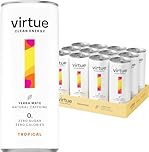 Virtue Yerba Mate - Natural Energy Drink - Sugar Free, Zero Calories, Vegan, Keto Friendly, Gluten Free - 12 x 250ml (Tropical)