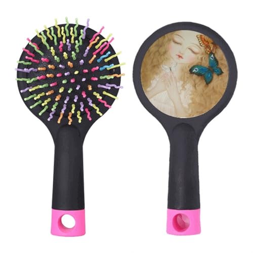 Brosse à cheveux démêlante anti-nœuds Dress Pretty Girl pour cuir chevelu sensible à coussin