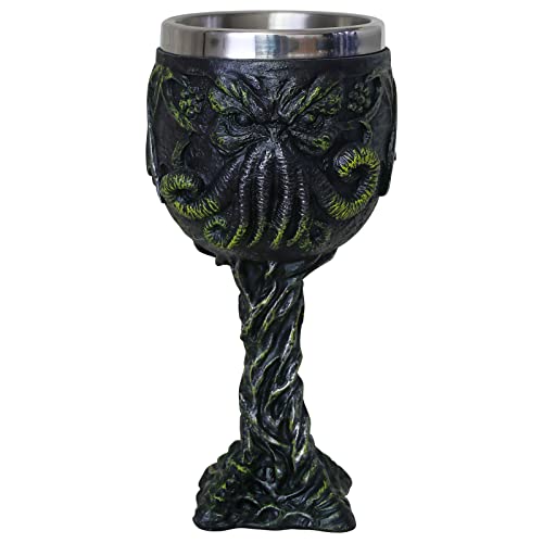 Alikiki Mysterious Cthulhu Wine Goblet - Octopus Sea Monster Cthulhu Chalice - 7Oz Stainless Steel Drinking Cup For Party Decorations Birthday Father Day Gifts Men Boy #TOP17