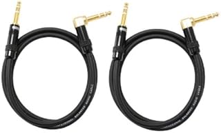 Audio2000's C26003P2 3 Ft 1/4 Inch TRS Right Angle to TRS Patch Cable (2 Pack)