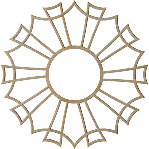 Image of Ekena Millwork 18 inchOD x 6 3 /8 inchID x 3 /8 inchT Augustus Wood Fretwork Pierced Ceiling Medallion, Birch