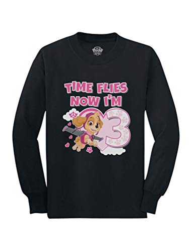Tstars Birthday Girl Paw Patrol Skye 3rd Birthday Gift Toddler Kids Long Sleeve T-Shirt