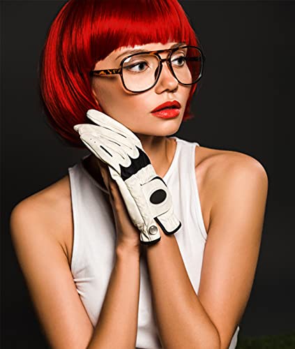 Image of LIULIUBTY Short Bob Hair Wigs Straight with Flat Bangs Synthetic Colorful Cosplay Daily Party Neon Wig for Women + Free Wig Cap 12 inch Natural As Real (Red)
