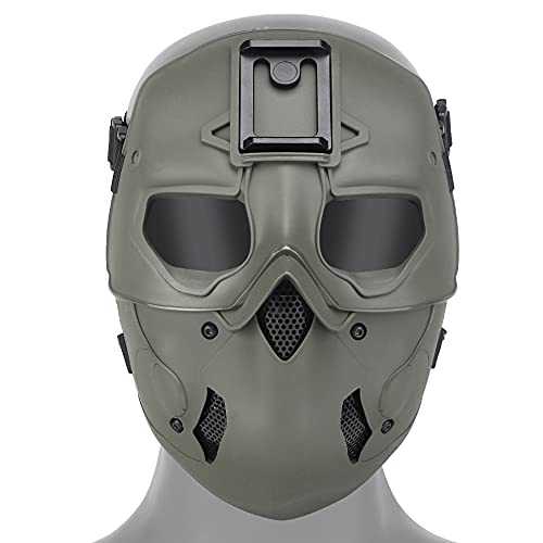 JOYASUS Máscara táctica Airsoft Paintball lente ahumada cráneo máscara de cara completa para Halloween Caza CS Wargame Cover