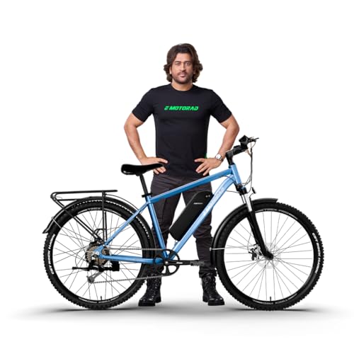 EMotorad T-Rex Pro MTB E-Bike | Dynamic Handlebar with Integrated Display, Front Lights and Indicators | 13Ah Removable Battery | Aluminium Alloy Frame (Ocean Blue, 29" Inches)