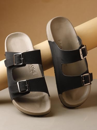 Image of Sukun mens Sukun Slb 10 Men's Stylish Dual-strap Buckle Sandals Sandal