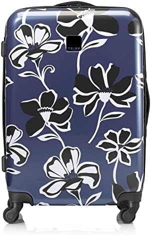 Tripp BlueWhite Lily Medium 4 Wheel Suitcase