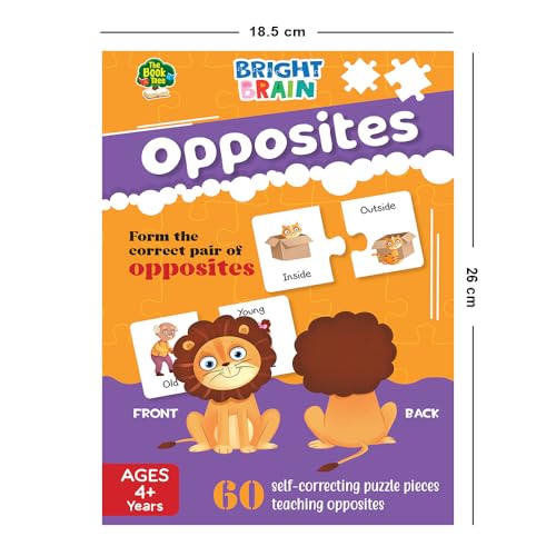 Image of The Book Tree Bright Brain Opposites 60 Piece Jigsaw Puzzle for Preschoolers, Educational Toy for Learning Opposites, Gifts for Kids Ages 3 to 6 by Majestic Book Club