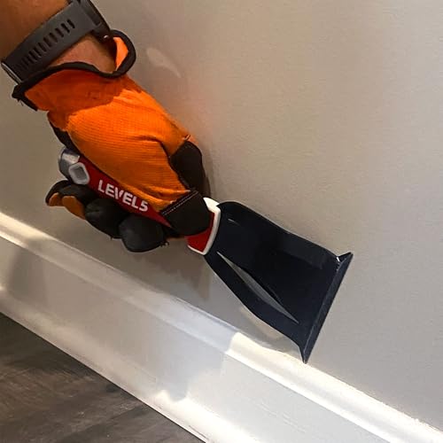 Image of LEVEL5 4 inch Trim Puller & Multi-Tool | Baseboard and Trim Removal, Caulk Removal, Scraping, Pulling Brad Nails | Metal Hammer End & Soft-Grip Handle | 5-203