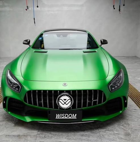 Image of WISDOM Satin Flame Green Vinyl Car Sticker Air Release, Self Adhesive, Vehicle Wrap Sheet for Automotive Bike DIY Exterior Interior Decoration (Flame Green Metallic, 20 Inch X 12 Feet)