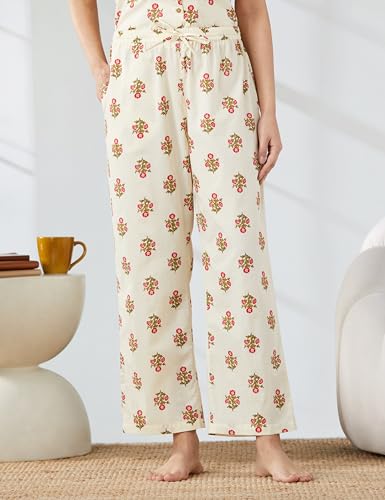 Image of Amazon Brand - Myx Women Cotton Shirt and Relaxed Pajama Set | Night Suit Set (Available in Plus Sizes)