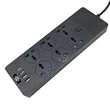 MAQUE Multiprise avec Rallonge USB avec 6 Prises 4 Chargeur USB Station de Charge de Bureau pour Dortoir de Bureau à Domicile (Prise EuropéEnne)