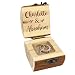 Ringbox Hochzeit Holz Schmuckschatulle Benutzerdefinierte 2 Namen Und 1 Datum Personalisierte Gravur Antike Hochzeit Holzringschatulle (Stil 3,6*6*5cm)