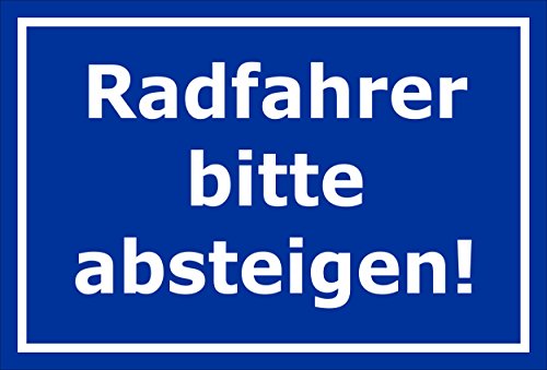 Preisvergleich Produktbild Melis-Folienwerkstatt Schild - Radfahrer Bitte absteigen - 45x30cm / 3mm Hartschaum S00050-132-F -20 VAR