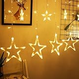 1 Pack Christmas Decoration - Ramadan Decorations Lights, String Lights Window Decor for Outdoor with 8 Modes, Waterproof Hanging Decoration Light for Bedroom Decor (Warm White)