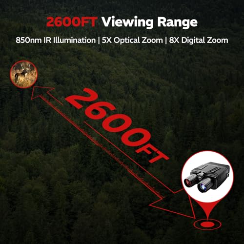 Image of VisioGear Night Vision Binoculars - Eagle Pro 4K Night Vision Goggles for Adults with Upgraded CMOS Sensor, 2600FT Range, 850nm IR Illuminator, 5000mAh Battery, 32GB SD Card, Stealth Black