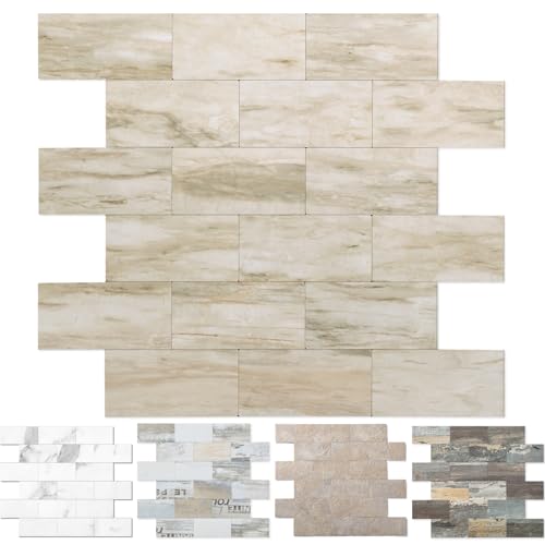 OYASIMI OYASIMI 3d Selbstklebende Wandfliesen Küche,Matte Marmor Mosaikfliesen Selbstklebend Steinoptik Metro Fliesen Ziegel Wandaufkleber Bad Wasserdichte (5pcs 30.5 x 30.5cm, Slate Beige) OYASIMI OYASIMI 3d Selbstklebende Wandfliesen Küche,Matte Marmor Mosaikfliesen Selbstklebend Steinoptik Metro Fliesen Ziegel Wandaufkleber Bad Wasserdichte (5pcs 30.5 x 30.5cm, Slate Beige)