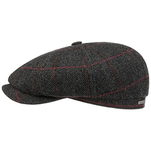 STETSON Casquette Hatteras Gallanger Wool Homme/Femme - Made in The EU Laine Type Gavroche avec visière, Doublure Automne-Hiver - M (56-57 cm) Noir-Gris Cover