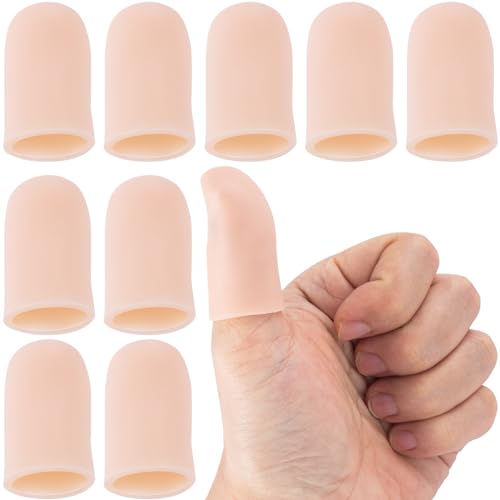 Joez Wonderful 10pcs Gel Finger Cots, Silicone Finger Covers, Thumb Protector Finger Support Protector Caps Gloves