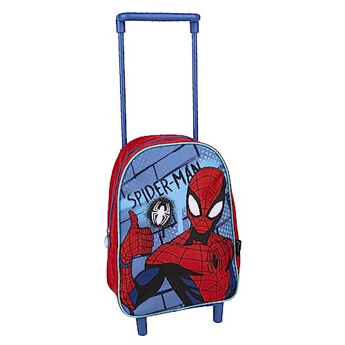 Marvel Spiderman Sac à Dos à roulettes pour Garçons, Sac D'école Spiderman Design, Sac à Dos de Voyage, Cadeau pour Enfants