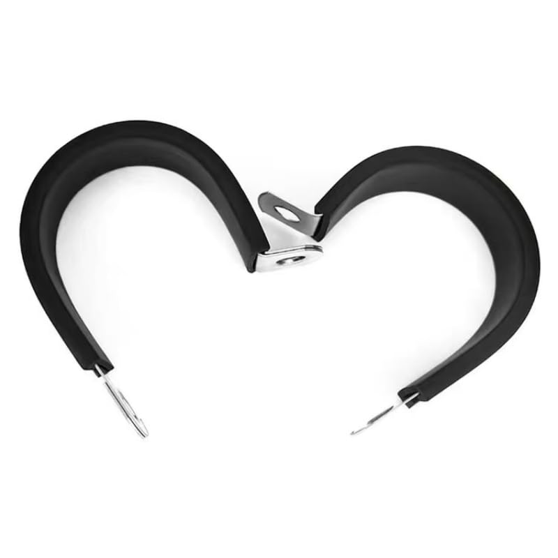 Abrazaderas de tubo tipo P reforzadas (2-10 unidades) con goma, abrazaderas manguera acero inoxidable, R, abrazadera cable individual(16mm(8pcs))