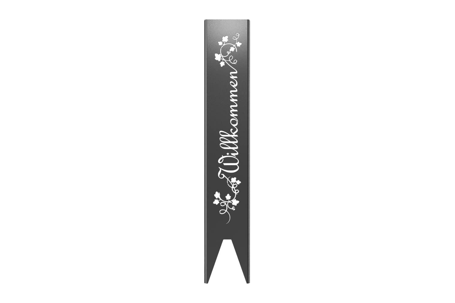 teileplus24 GS01-BR-1 Willkommen Gartenstecker Gartenschild | Schwarz Garten Deko | 3D Abkantung | 120cm x 21cm