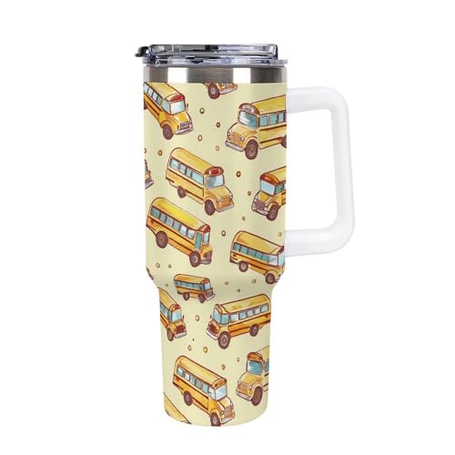 Taza de coche tipo autobús escolar de 40 onzas, el termo de café ideal para el día a día