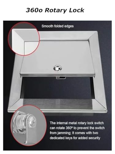 Trampilla para pared o techo acero inoxidable panel de inspección con cerradura llave 14x24in 5
