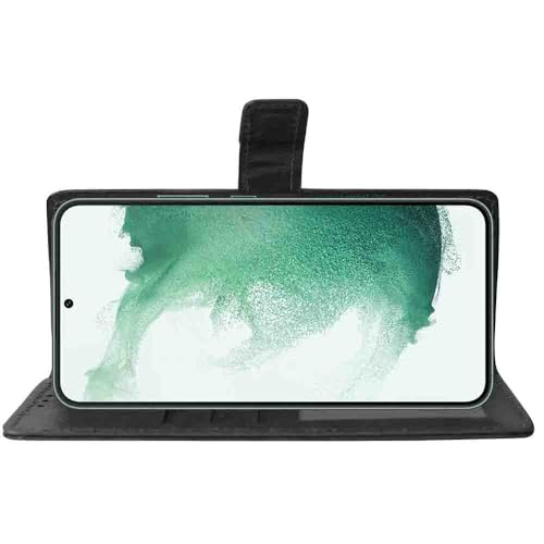 Image of Flip Cover Back Case for Samsung Galaxy S22 5G | Premium Leather Finish | Inbuilt Pockets & Stand | Flip Cover Back Case for Samsung Galaxy S22 5G (Black)