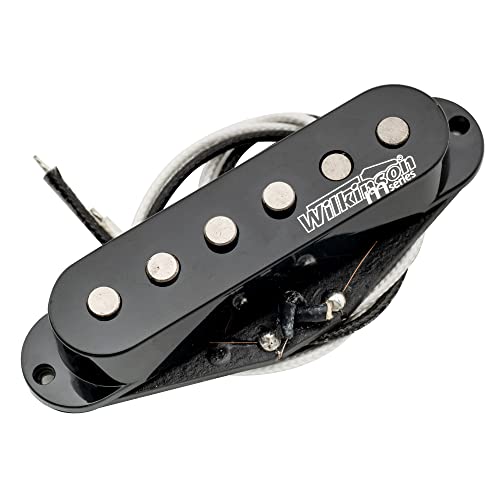 Wilkinson Vintage 60's Staggered Alnico 5 Pastilla Single Coil Mástil Pickup para Guitarra eléctrica tipo Strat, Negro