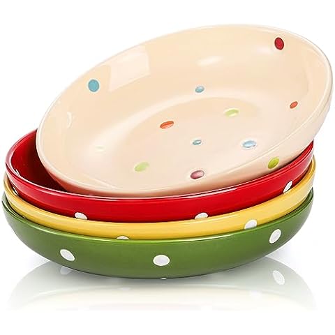 AVLA 4 Pack Porcelain Dessert Plates Cover