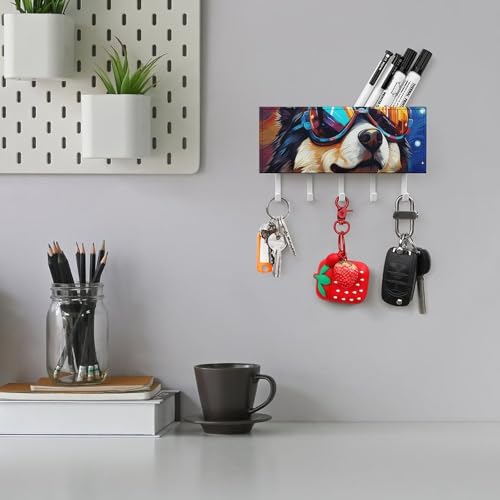 Llavero resistente y práctico con 5 ganchos para vestíbulo decoración pasillo de casa 6
