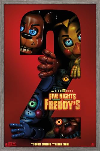 Trends International Five Nights at Freddy's Movie 2 (2025) - Withered One Sheet Wall Poster, 22.4L x 14.7W, Barnwood Framed Version
